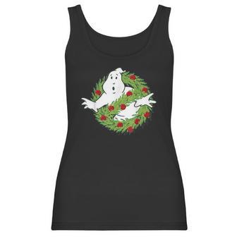 Classic Logo Christmas Wreath Graphic Women Tank Top | Favorety