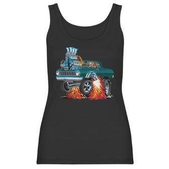 Classic Sixties Muscle Car Funny Dragster Hot Rod Cartoon Women Tank Top | Favorety UK