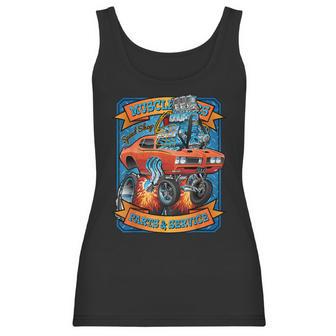 Classic Sixties Muscle Car Funny Dragster Hot Rod Cartoon V2 Women Tank Top | Favorety