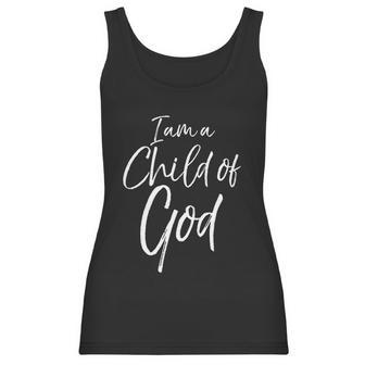 Cute Christian Salvation Quote Gift I Am A Child Of God Women Tank Top | Favorety DE