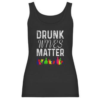 Cute Drunk Wives Matter Colorful Bottles Satire T- Shirt Women Tank Top | Favorety UK