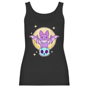 Cute Kawaii Pastel Goth Creepy Bat Skeleton - Vaporwave Men Women T-Shirt Graphic Print Casual Unisex Tee Women Tank Top | Favorety