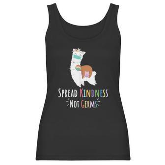 Cute Llama And Sloth Spread Kindness Not Germs Social Distancing Women Tank Top | Favorety UK