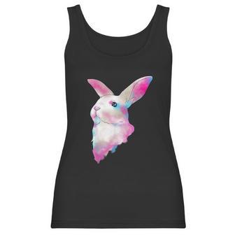 Cute Space Rainbow Gaussian Blur Rabbit Galactic Bunny Women Tank Top | Favorety AU