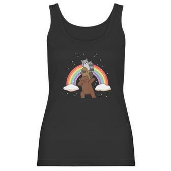 Dabbing Grizzly Bear Platypus Raccoon Rainbow Funny Women Tank Top | Favorety DE