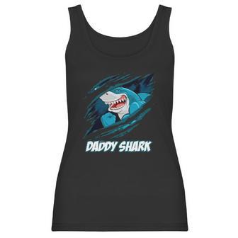 Daddy Shark In Blood Best Christmas Gifts For Dad Women Tank Top | Favorety