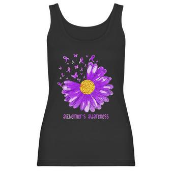 Daisy Butterfly Purple Ribbon Alzheimer Awareness Women Tank Top | Favorety UK