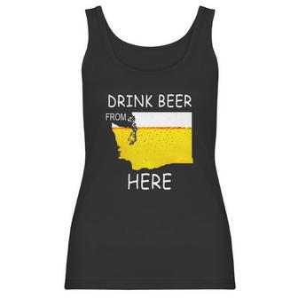 Drink Beer From Washington State Flag Vintage Funny Tshirt Women Tank Top | Favorety DE