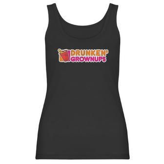 Drunken Grownups Drunkin Party Funny Drinking Vintage Joke Women Tank Top | Favorety AU