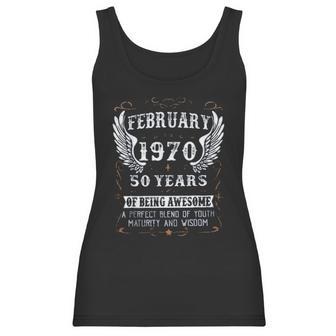 February 1970 50 Years Of Being Awesome Enjoyable Gift 2022 Women Tank Top | Favorety CA