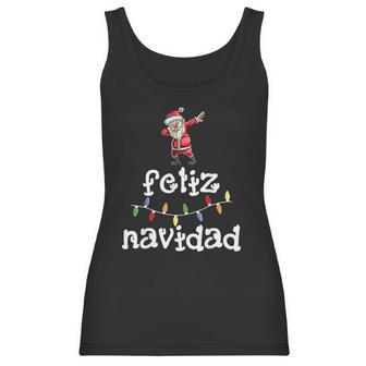 Feliz Navidad Christmas Dabbing Santa Spanish Gift Women Tank Top | Favorety AU