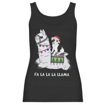 Fla La La Llama Pitbull Is Riding Llama Funny T Sh Women Tank Top | Favorety DE