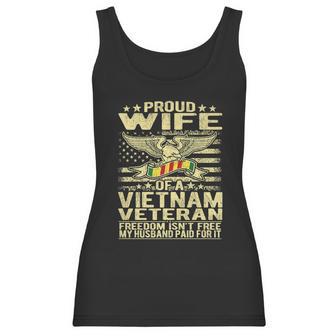 Freedom Isnt Free Proud Wife Of A Vietnam Veteran Ribbon Graphic Design Printed Casual Daily Basic Women Tank Top | Favorety UK