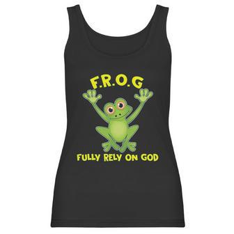 Frog Fully Rely On God Christianity Gift Women Tank Top | Favorety UK