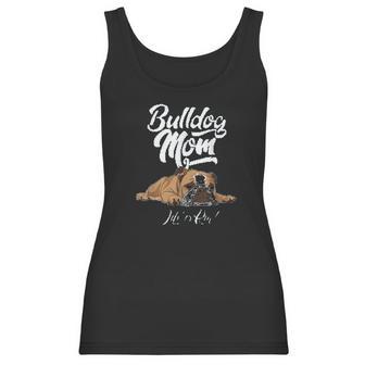 Funny English Bulldog Mom Life Is Ruff Women Tank Top | Favorety UK