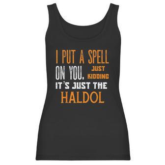 Funny Halloween Nurse Rn Medical Haldol Spell Medical Er Icu Women Tank Top | Favorety