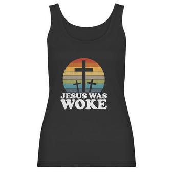 Funny Liberal Christian Democrat Jesus Was Woke Women Tank Top | Favorety CA