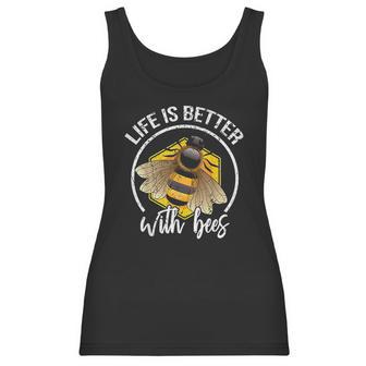 Funny Life Is Better With Bees Love Honey Women Tank Top | Favorety DE