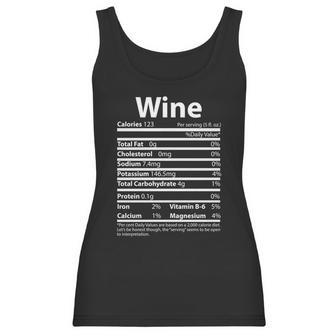 Funny Thanksgiving Wine Nutritional Values Women Tank Top | Favorety UK