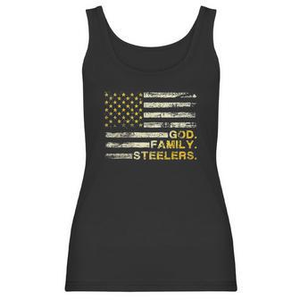 God Family Steelers Us Vintage Flag Team Dad Mam Day Gifts Women Tank Top | Favorety DE