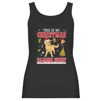 Golden Retriever Snow Gilf This Is My Christmas Pajama Shirt Women Tank Top | Favorety