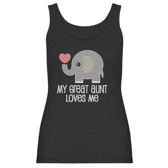 Great Aunt Loves Me Elephant Infant Creeper Women Tank Top | Favorety