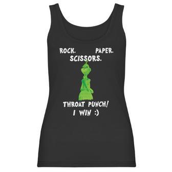 Grinch Funny Win Christmas Rock Paper Scissors Women Tank Top | Favorety AU