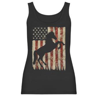 Horse American Flag Usa Patriotic Stallion Gift Women Tank Top | Favorety DE