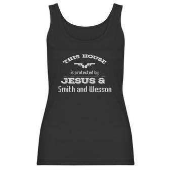 This House Is Protected By Jesus & Smith And Wesson Women Tank Top | Favorety CA