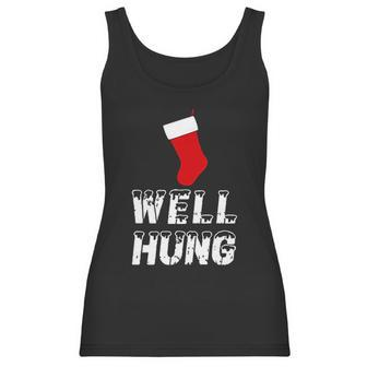 Well Hung Funny Inappropriate Christmas Office Party Ugly Xmas Women Tank Top | Favorety