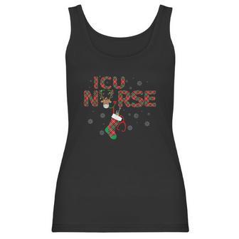 Intensive Care Unit Icu Nurse Christmas Plaid Pattern Gift Women Tank Top | Favorety UK