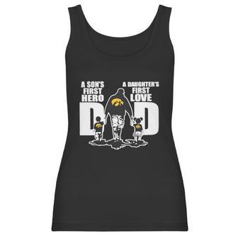 Iowa Hawkeyes Dad A Son’S First Hero A Daughter’S First Love Women Tank Top | Favorety CA