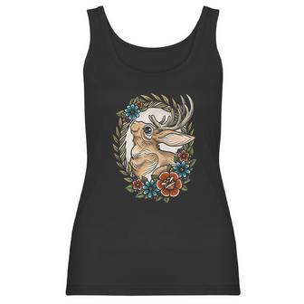 Jackalope With Flowers Women Tank Top | Favorety CA