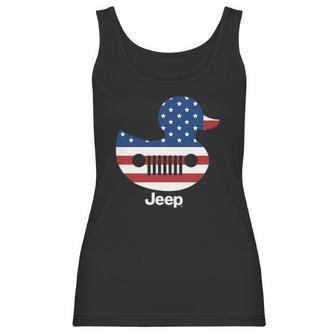 Jeep Duck American Flag Gift For Patriotic Women Tank Top | Favorety