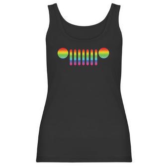 Womens Jeep Pride 7-Slot Grille Rainbow Women Tank Top | Favorety UK