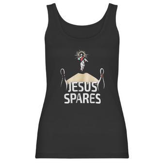 Jesus Spares Funny Bowling Team Bowler Alley League Christian Humor Women Tank Top | Favorety DE