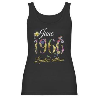 Womens June 1966 - 55 Years Old Sunflowers Floral 55Th Birthday Gift V-Neck Women Tank Top | Favorety AU