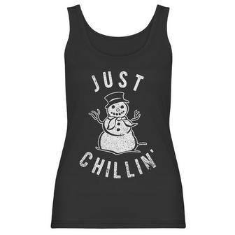 Just Chillin Snowman Cute Funny Christmas Winter Women Tank Top | Favorety DE