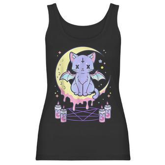 Kawaii Pastel Goth Cute Creepy Black Cat Men Women T-Shirt Graphic Print Casual Unisex Tee Women Tank Top | Favorety