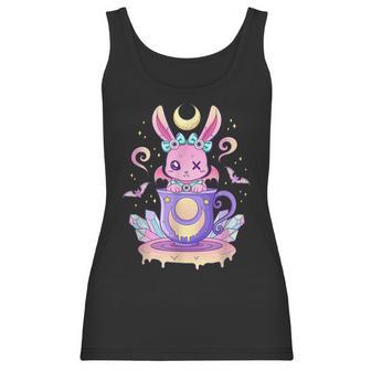 Kawaii Pastel Goth Cute Creepy Bunny In Teacup Men Women T-Shirt Graphic Print Casual Unisex Tee Women Tank Top | Favorety AU