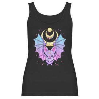 Kawaii Pastel Goth Cute Creepy Crescent Moon Bat Men Women T-Shirt Graphic Print Casual Unisex Tee Women Tank Top | Favorety DE