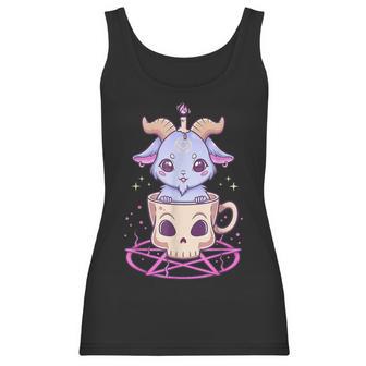 Kawaii Pastel Goth Cute Creepy Pentacle Baphomet Goat Men Women T-Shirt Graphic Print Casual Unisex Tee Women Tank Top | Favorety