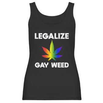 Legalize Gay Weed Rainbow Pride Flag Lgbtq Cool Lgbt Gift Graphic Design Printed Casual Daily Basic Women Tank Top | Favorety UK
