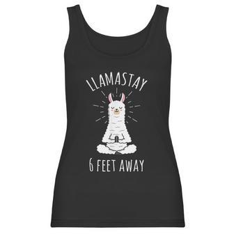 Llamastay 6 Feet Away Funny Llama Social Distancing Women Tank Top | Favorety UK