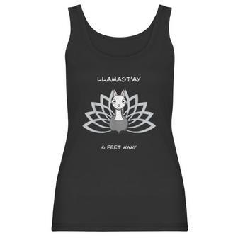 Llamastay 6 Feet Away Funny Social Distancing Women Tank Top | Favorety