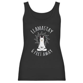 Llamastay 6 Feet Away Funny Social Distancing Women Tank Top | Favorety