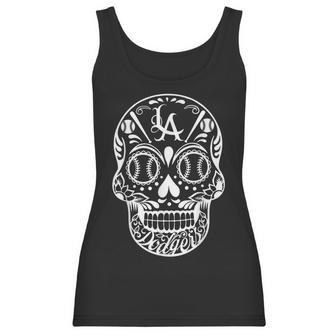 Los Angeles Sugar Skull Day Of The Dead Cinco De Mayo Men Women T-Shirt Graphic Print Casual Unisex Tee Women Tank Top | Favorety AU