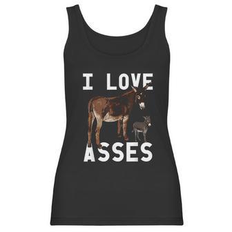 I Love Asses Funny Donkey Burro Animal Women Tank Top | Favorety AU