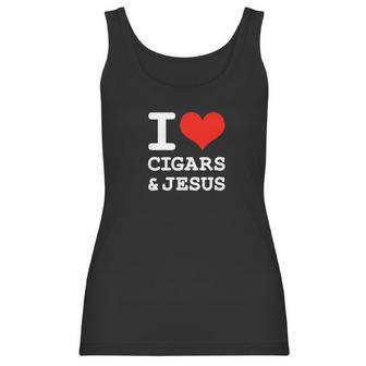 I Love Cigars Jesus Cool Christian Smoker Humor Women Tank Top | Favorety DE