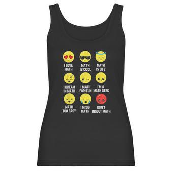 I Love Math Emoji Emoticons Teacher Mathletes Graphic Women Tank Top | Favorety UK